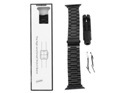 Brazalete De Acero Inoxidable Para Iwatch 7 De 42 Mm, 44 Mm Y 45 Mm Con Ajustador Negro.