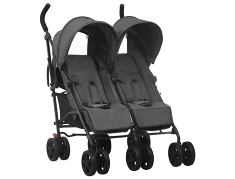 vidaXL Carrito para gemelos de acero gris antracita