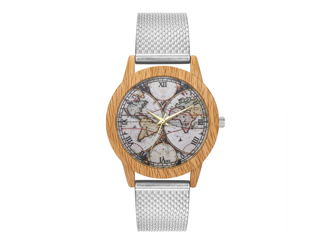 Reloj De Pulsera Unisex Zhoulianfa Con Correa De Malla, Estilo Sencillo Y Moderno, Cuarzo T93-f Plateado