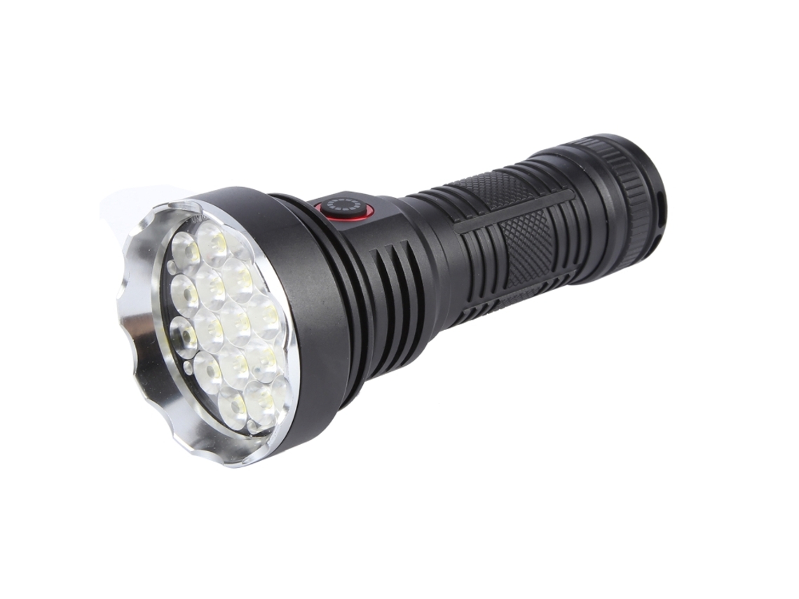 Linterna recargable superbrillante con 19 LED (negra)