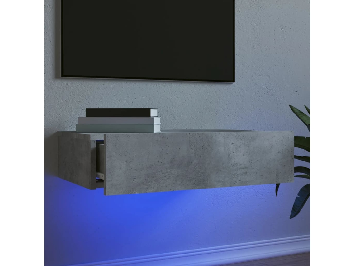 Mueble de TV | Mueble de TV | Mueble de TV con luces LED 60x35x15,5 cm Gris Cemento
