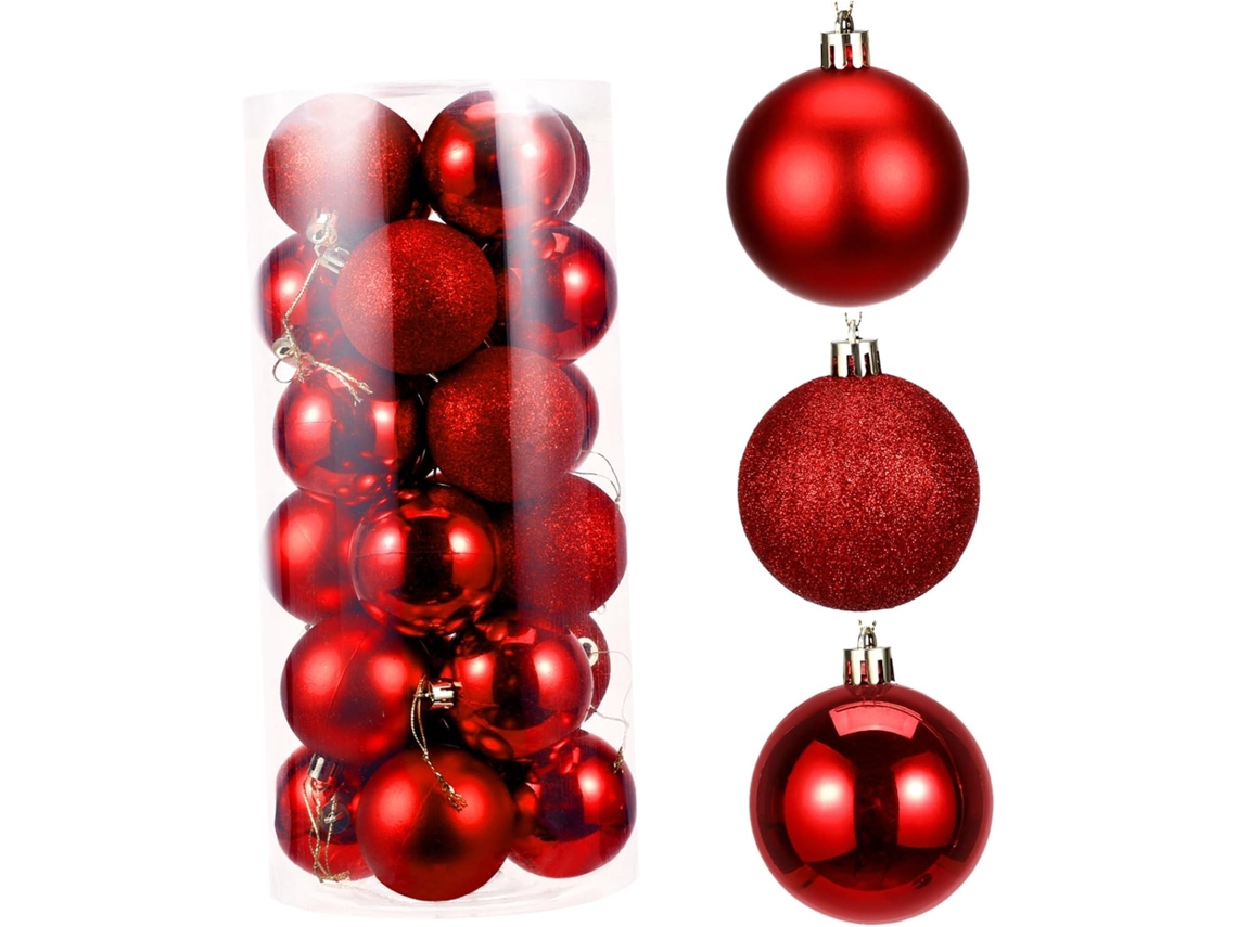24 Piezas De Lazos Colgantes Navideños Para Decoración De Árboles, Hogar, Oficina Y Escuela (rojo)