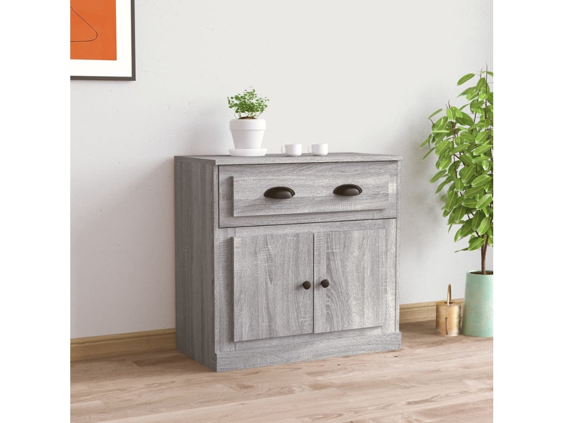 Aparador De Madera Contrachapada Gris Sonoma 70x35,5x67,5 Cm
