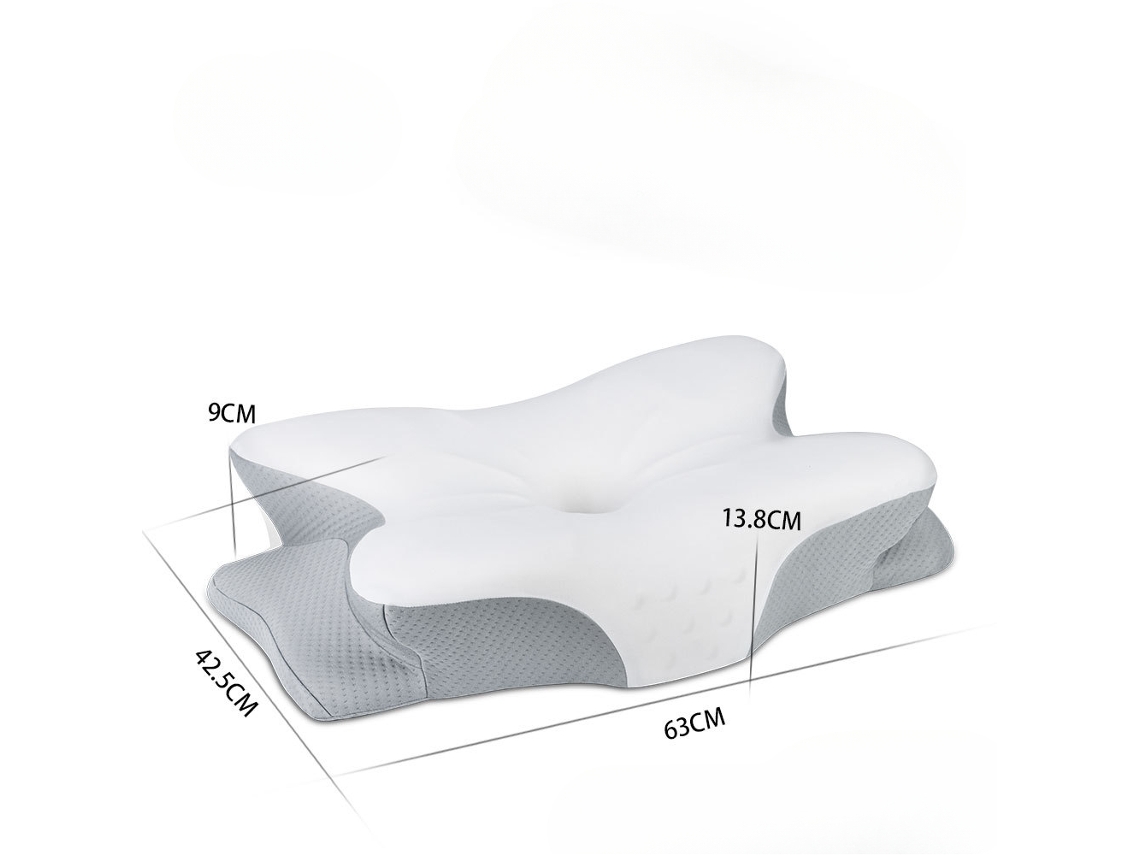 Almohada Para El Cuello Ergonómica De Espuma Viscoelástica De Seda Helada Transpirable Con Protección Para El Cuello Almohada Para Dormir Gris Cuich