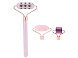 Set De Herramientas Faciales 3 En 1: Rodillo De Jade, Gua Sha Y Rodillo De Microneedles Para Masaje Facial