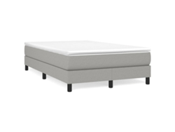Cama Box Spring Con Colchón Tela Gris Claro 120x190 Cm
