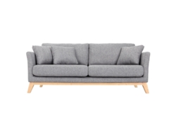 Sofá Nórdico 3 Plazas Gris Claro Desenfundable Patas Madera Oslo MILIBOO