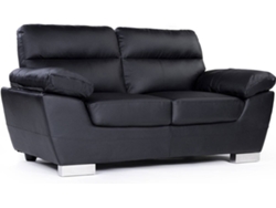 Sofá HABITAT Y JARDÍN Dallas (Negro - Cuero - 169 x 88 x 90 cm)