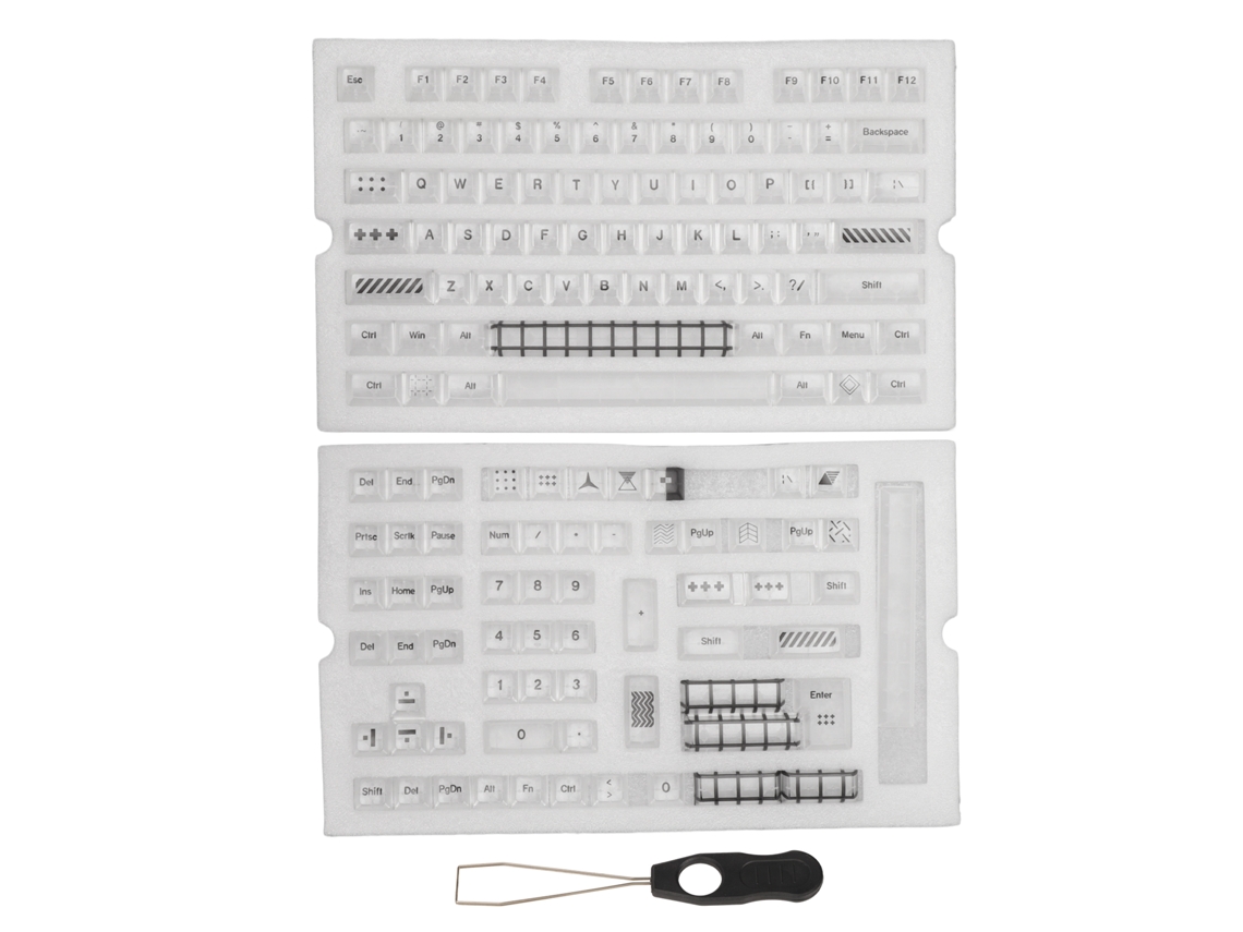 Teclas Transparentes Kca De 145 Teclas Con Altura Cherry Y Extractor Para Teclados Mecánicos.