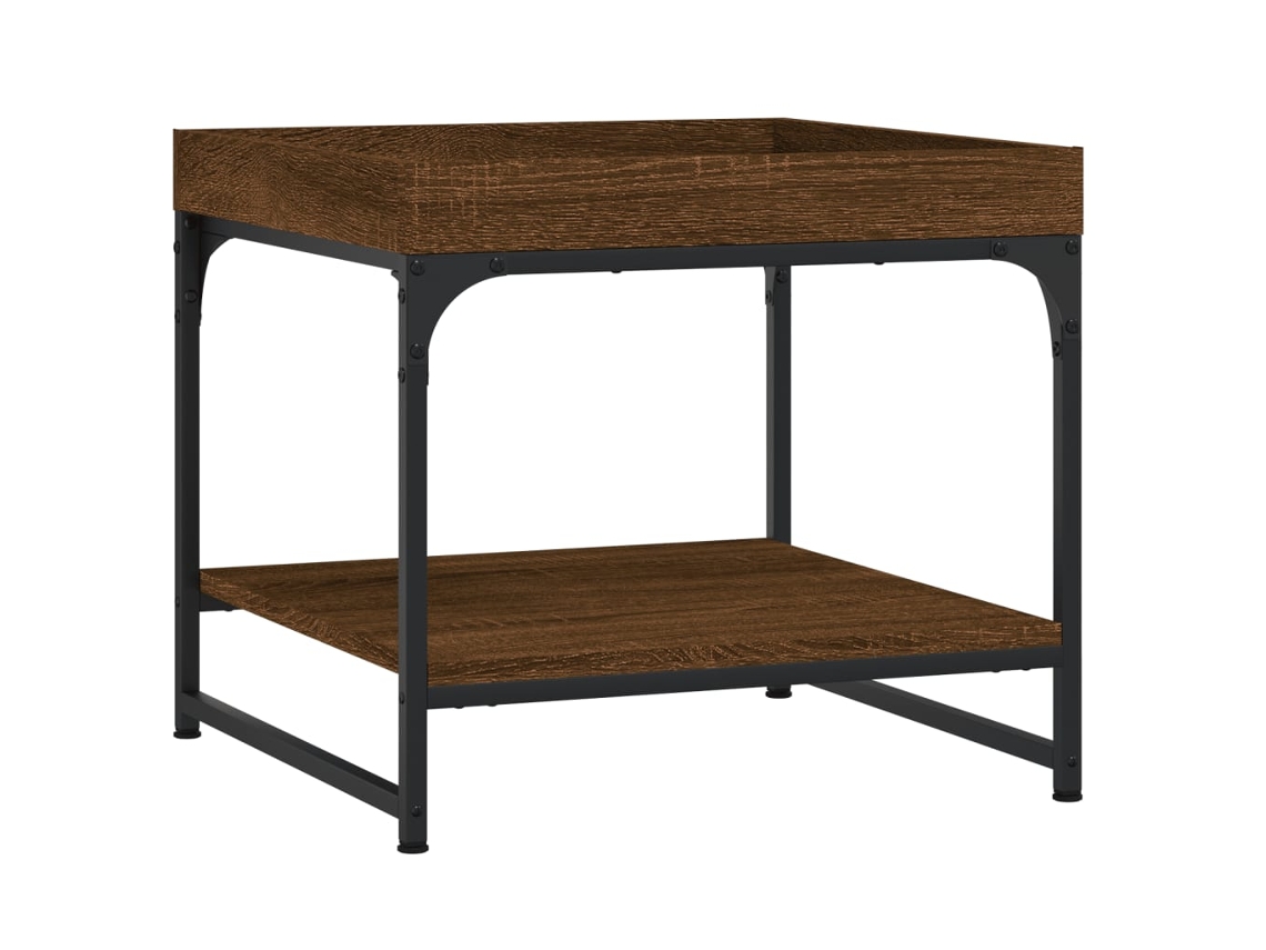 Maison Exclusive - Mesa De Centro Madera Ingeniería Roble Marrón 49,5x49,5x45 Cm