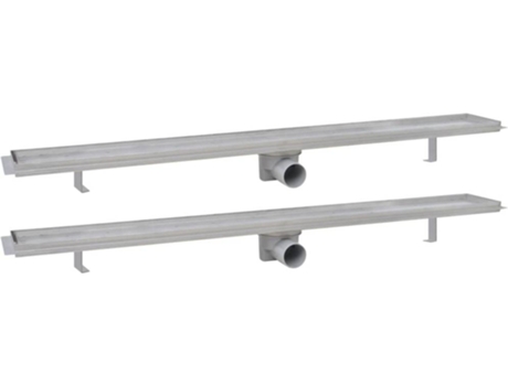 vidaXL Desagüe lineal de ducha 2 piezas 1030x140 mm acero inoxidable