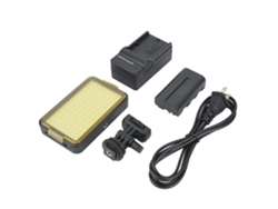 Luz de vídeo LED con retroiluminación ajustable para grabación y fotografía.