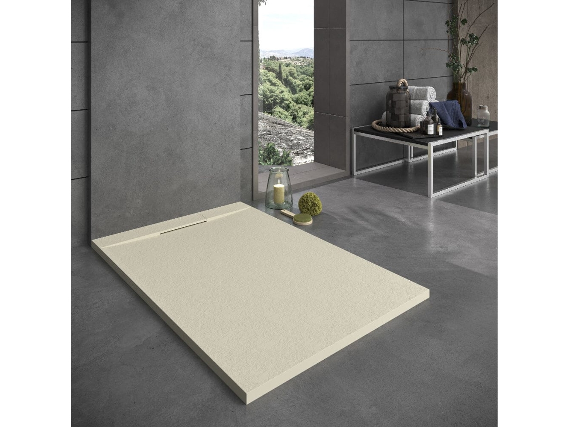 Base de Duche em Resina Vortex Bege 180x80 Cm RC