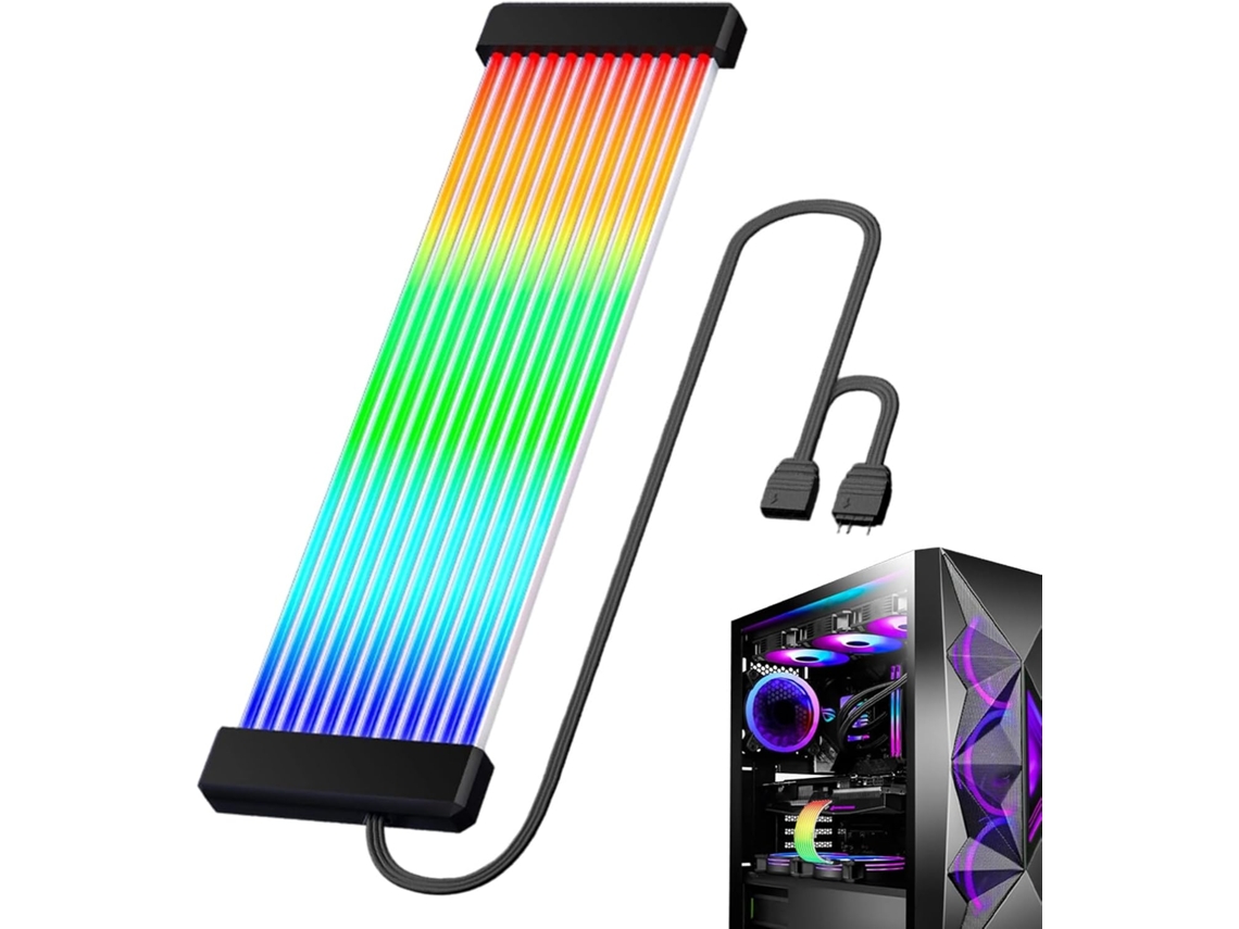Tira de LED RGB | Neón RGB de 24 pines con cable de 108 LEDs – Cubierta de cable