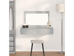 Mesa De Tocador Colgante Gris Concreto 100x40x70 Cm