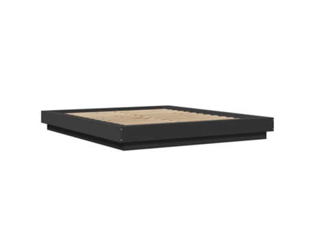 Cama Luces Led VIDAXL Madera Negro (212x1705x23cm)