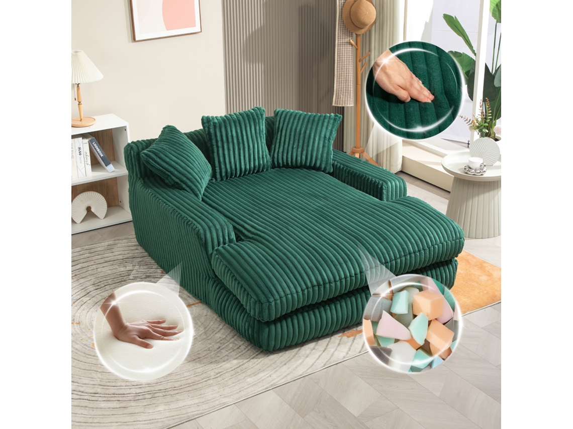Sofá Cama Pana Cloud 3 Cojines Esmeralda Sofá Individual Moderno
