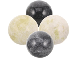 Juego de 4 bolas decorativas de piedra con efecto mármol para rellenar jarrones decorativos - Esferas duraderas - GOKOCO
