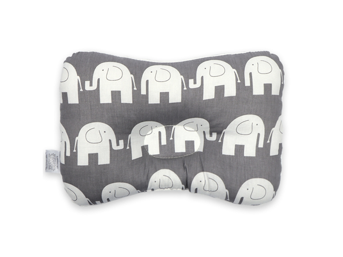 Almohada para la cabeza antisesgos para bebés, adecuada para bebés de 0 a 3 meses. SIURN Elefante Gris