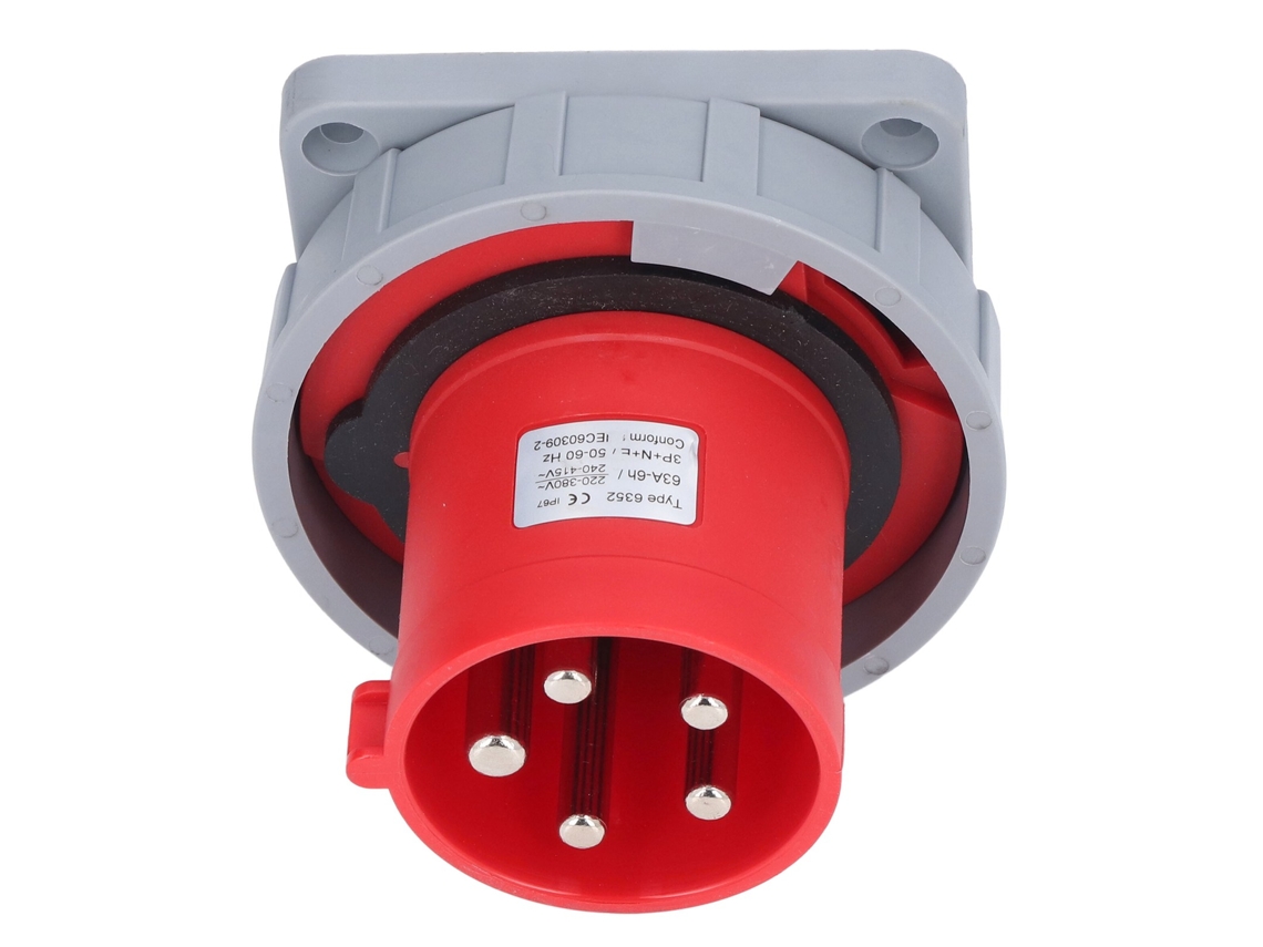 Yncm2026-conector Aéreo Impermeable 5 Pines Socket Industrial Nylon Latón 63a Ac 220/380v 240/415v