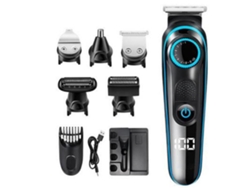 Recortadora de barba y cabello Braun para hombre, 9 en 1 para barba, rostro, cabeza, cuerpo, orejas y nariz, regalo para el Día del Padre, MGK5280, negro/azul