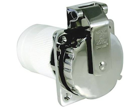 Ficha MARINCO Inlet 50 A/125V With Rear Enclosure Plata