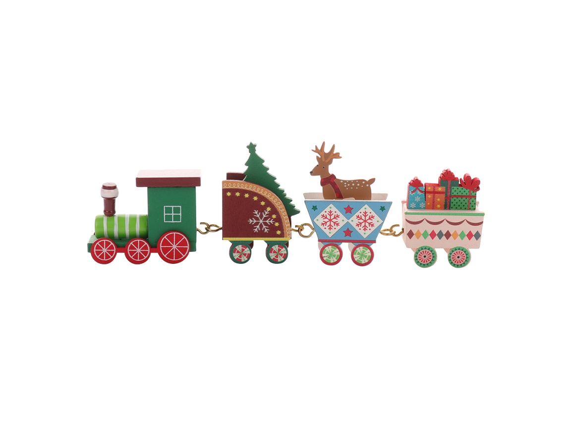 Tren navideño decorativo combinado - Diseño de ciervo - Seguro e inodoro