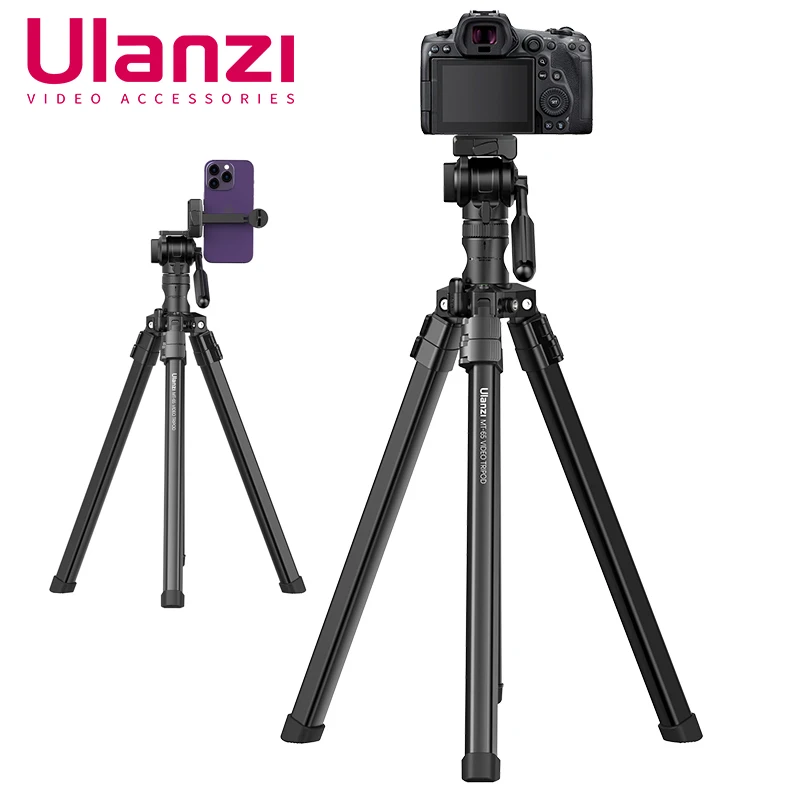 Trípode horizontal profesional de aluminio MT-65 para cámara y teléfono móvil, altura máxima 1,76 m, Bluetooth, compatible con Canon, Nikon y Sony.