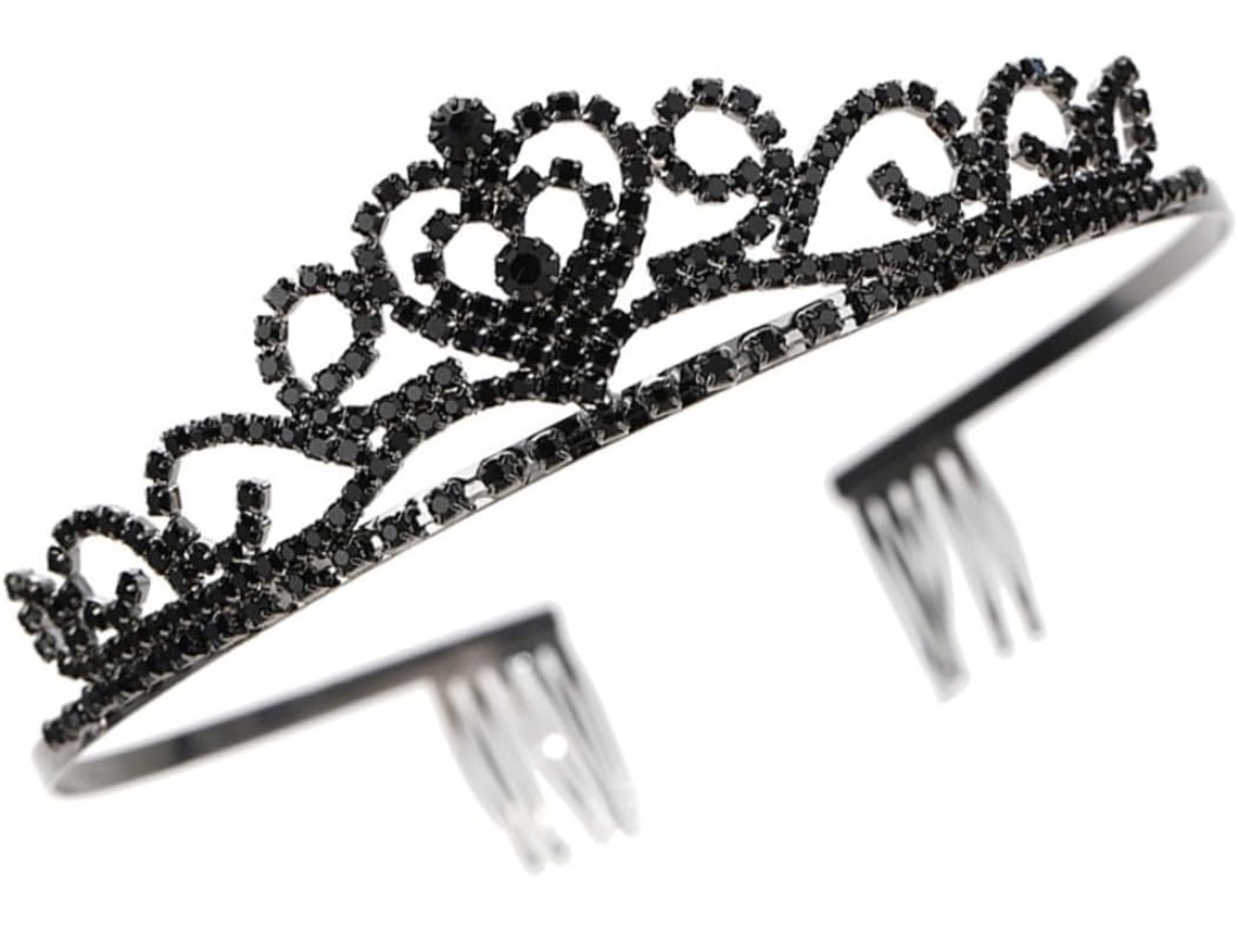 Cuelloronne Noire Strass Élégante Para Coiffure Accesorio De Fête Chic Mariage Anniversaire Y Phot...