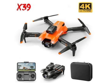 X39 Mini Drone con cámara 4K Evitación de obstáculos de 360 (Duración de la batería: 15 min Naranja) YIZHOOD
