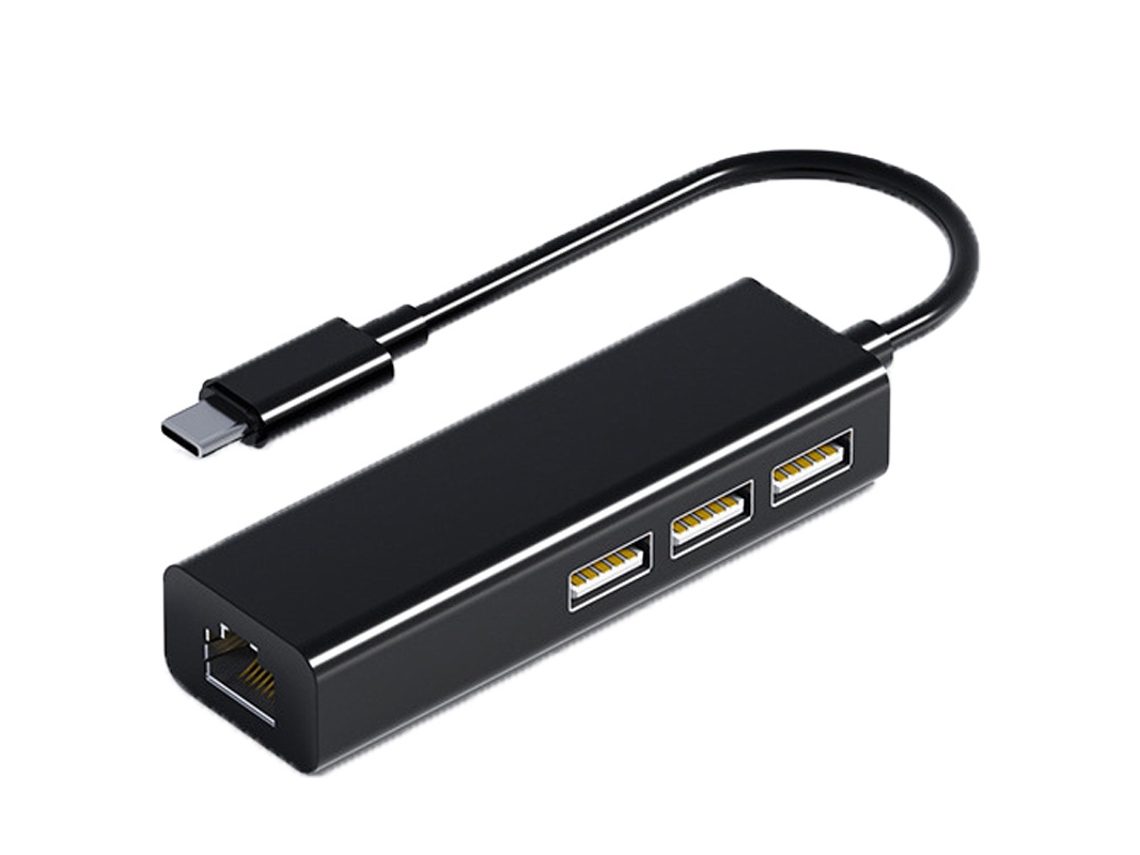 Adaptador para portátil YANYXR USB-C a RJ45 de 4 puertos