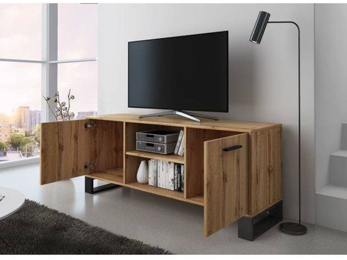 Mueble de TV SKRAUT HOME Loft (137x40x57cm - Melamina - Marrón)