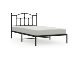 Maison Exclusive - Estructura Cama Sin Colchón Con Cabecero Metal Negro 107x203 Cm