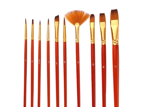 Juego de 10 pinceles de pintura, pincel de artista, pinceles de múltiples medios con pelo de nailon para artista, acrílico, acuarela, gouache, pint...