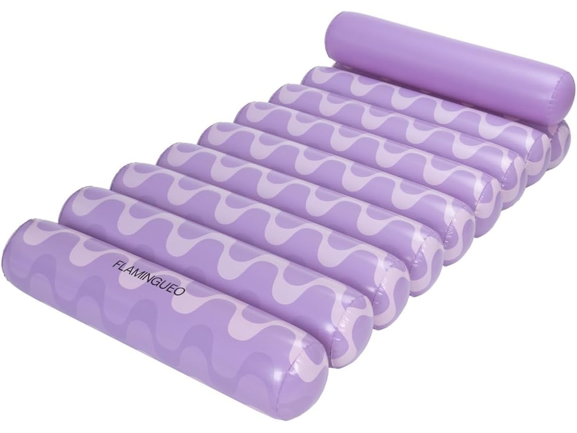 Flotador gigante de playa y flotador de piscina de PVC con forma de flamenco morado