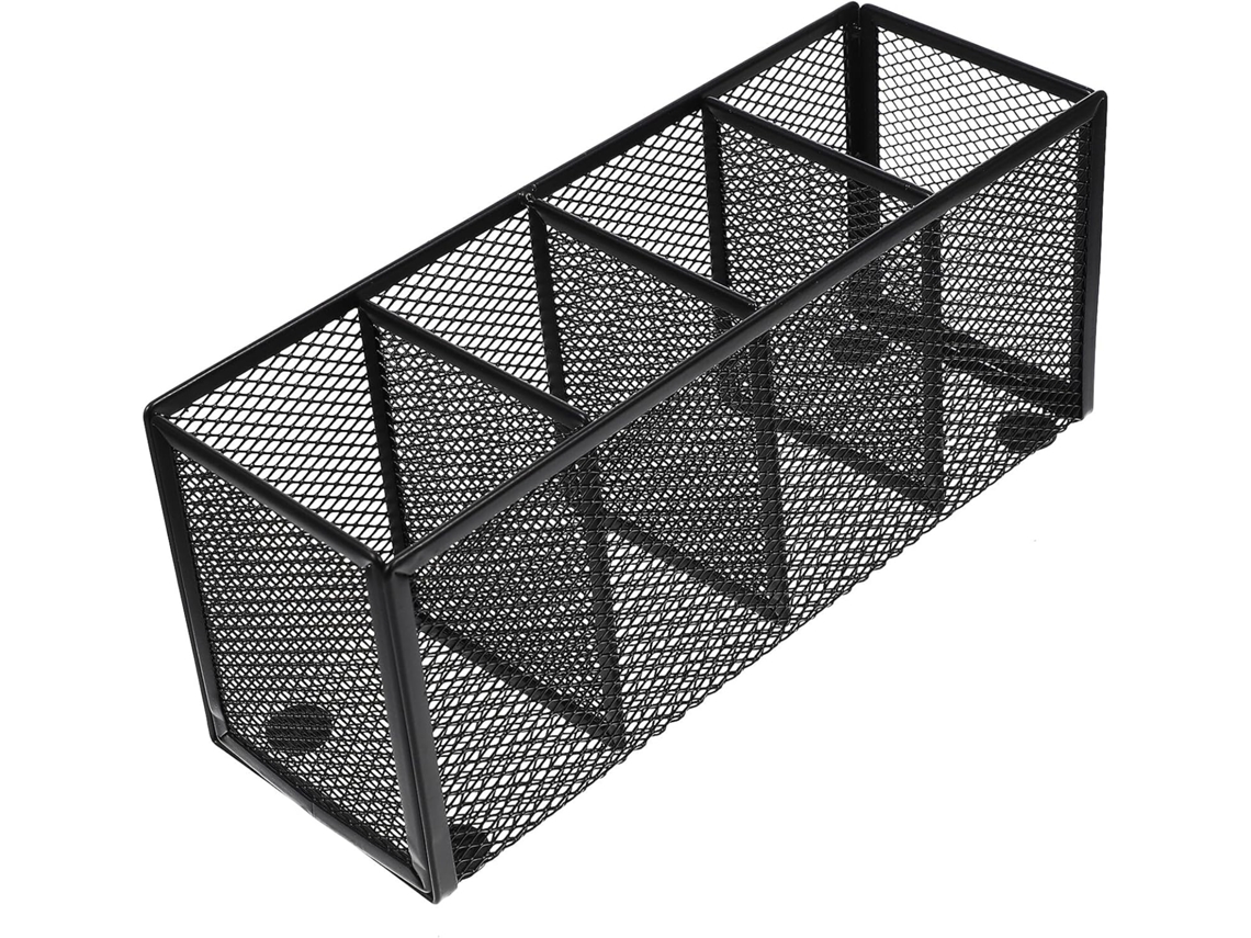 Besportble Organizador De Escritorio Stobaza De Metal Negro Con Compartimentos Y Portalápices De Malla Para...