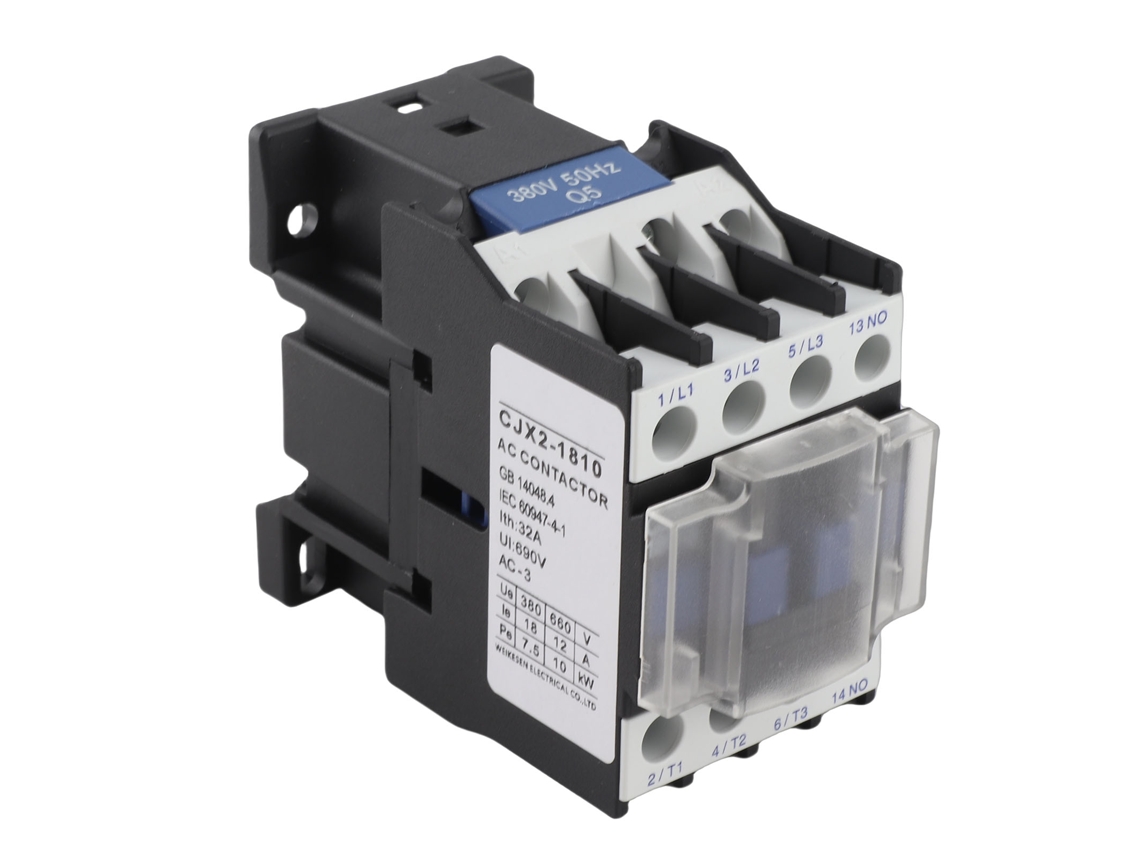 Contactor de CA de 32 A con carcasa ignífuga y contactos de plata para motores eléctricos de 690 V