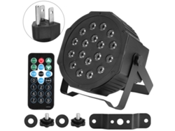 Foco LED RGB para escenario, 18 W, 4 unidades, 7 canales, control remoto.