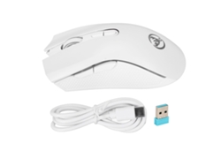 Ratón inalámbrico USB 2.4G 800-4800 DPI RGB ultrafino para oficina y hogar - Blanco