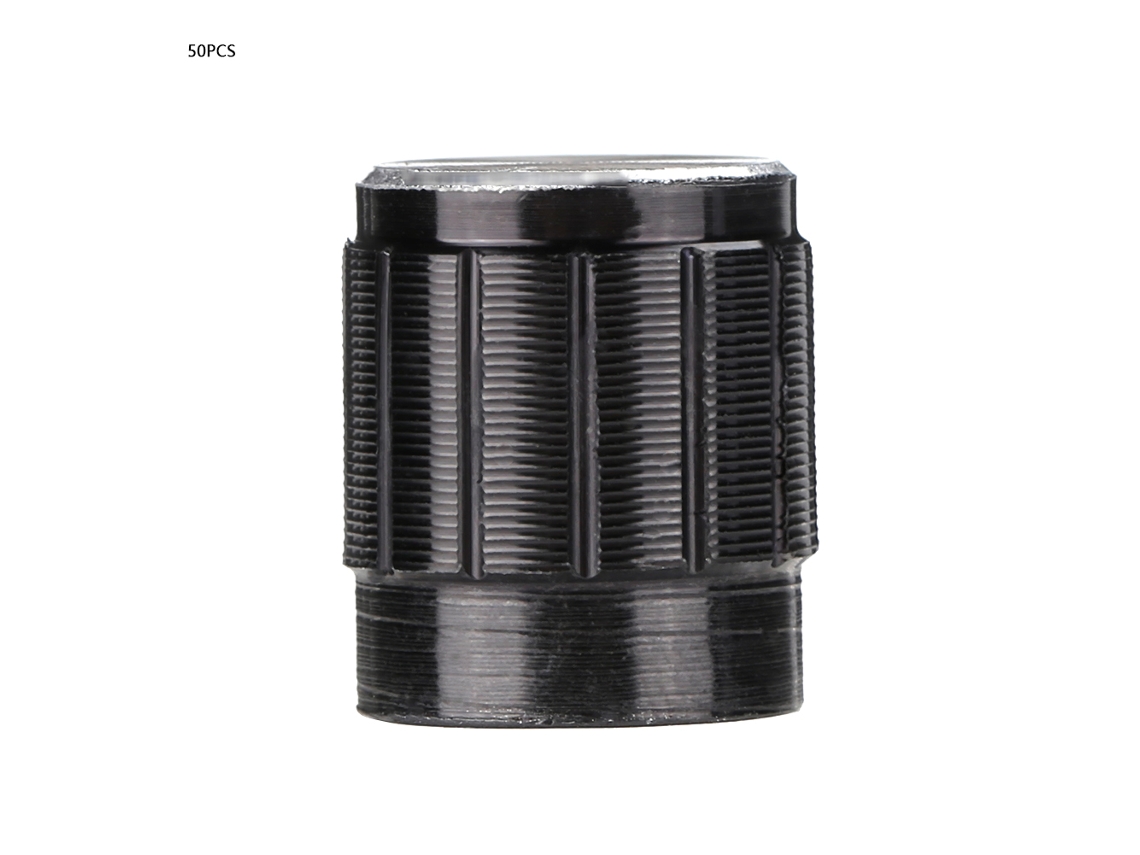 50 Tapas Para Perillas Giratorias De 13*17 Mm Con Orificio De 6 Mm Para Potenciómetro Wh148 (negras)