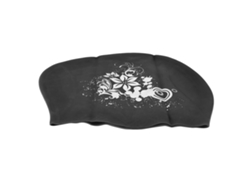 Gorro de natación de silicona negro impermeable para cabello corto o largo.