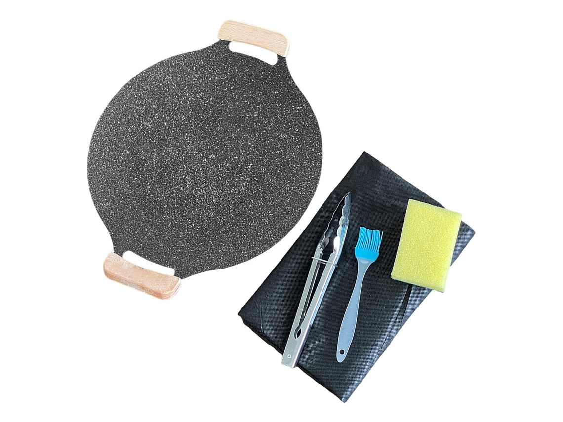 Sartén antiadherente redonda Slowmoose de 39,5 cm para barbacoa coreana