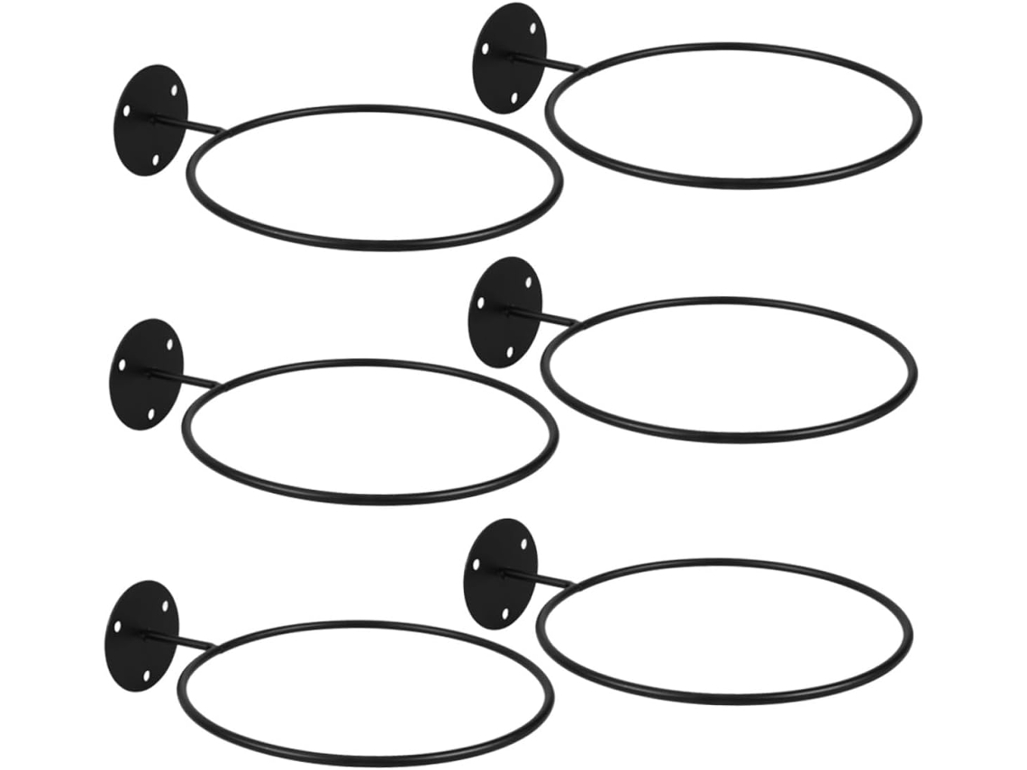 Soporte de pared para 6 balones de fútbol y baloncesto, fabricado en metal, diseño deportivo.
