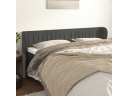 Cabecero De Terciopelo Gris Oscuro 203x23x78/88 Cm