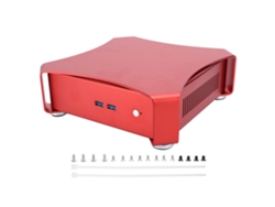 Caja De Juego Para Pc Mini Htpc Itx De Aluminio Completo Usb3.0 Pequeño Ordenador De Sobremesa Para Juegos X3vino Rojo