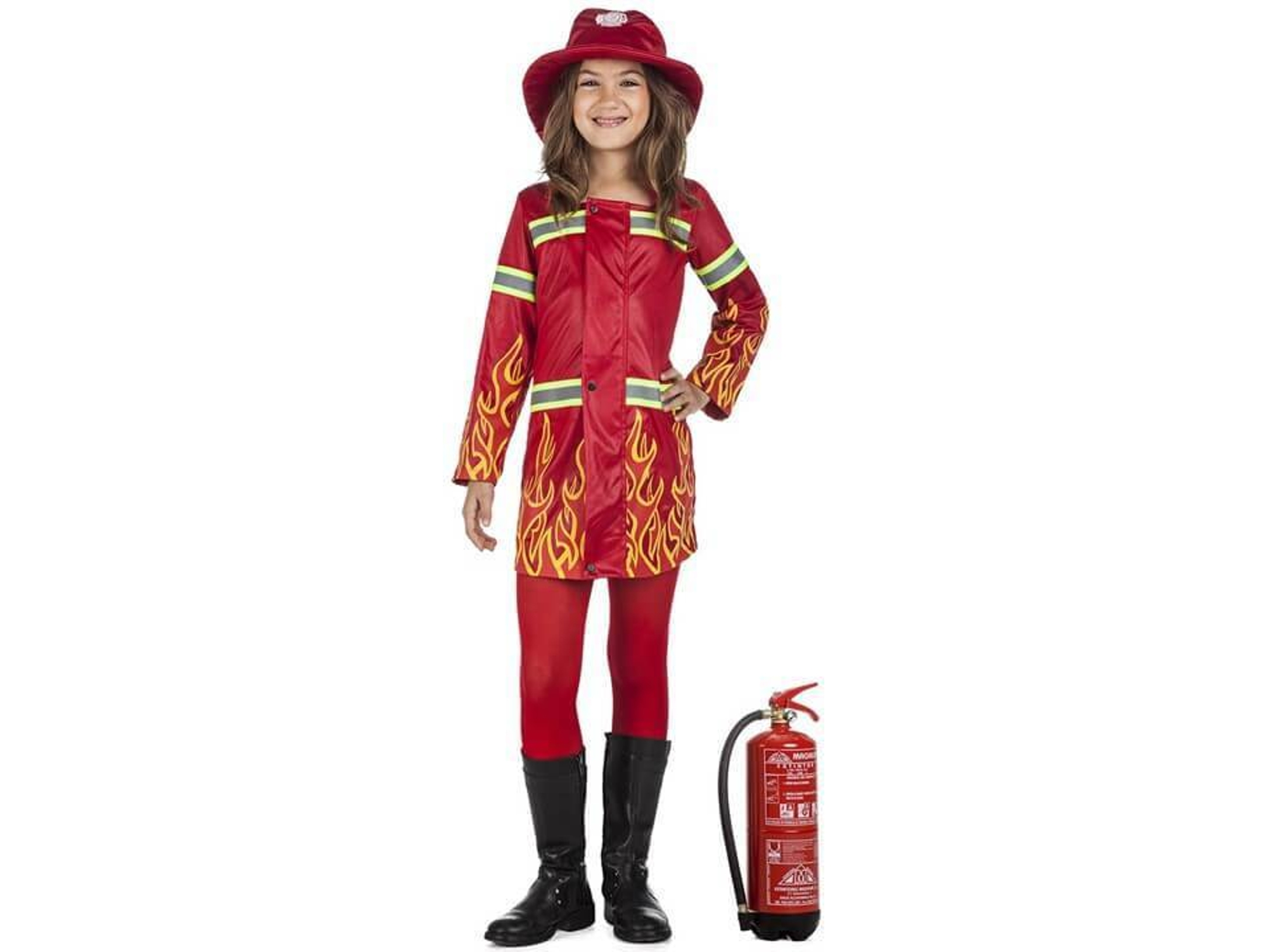 Disfraz de Niña DISFRAZZES Bombera En Llamas (Talla: 3 a 4 años)