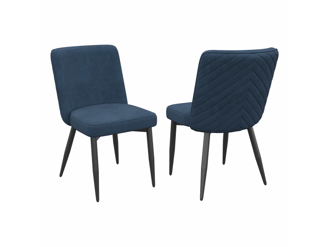 Sillas de comedor, 2 unidades, cómodas y transpirables, estilo moderno, terciopelo azul oscuro, MOBRIO
