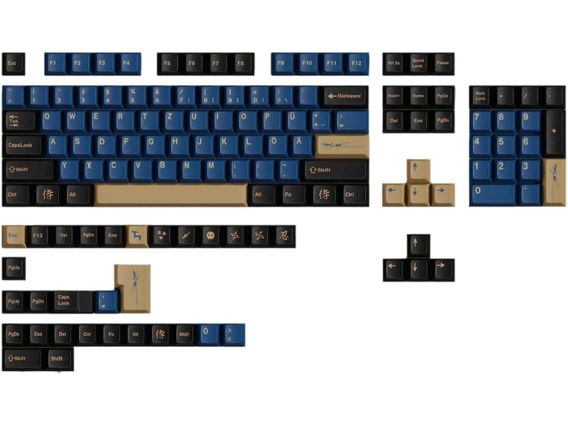 Pbt Cherry Profile Blue Samurai Big Set Alemán
