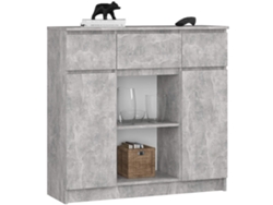 Cómoda K100 101 Cm Con 2 Puertas, 3 Cajones Y 6 Estantes Hormigón Mate