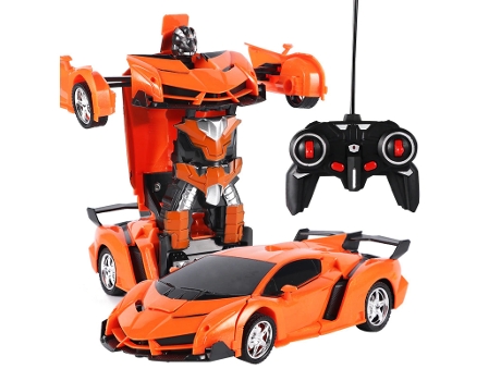 Rc Deformado Coche 2 En 1 Robot de Control Remoto Transformación Robot de Juguete Naranja